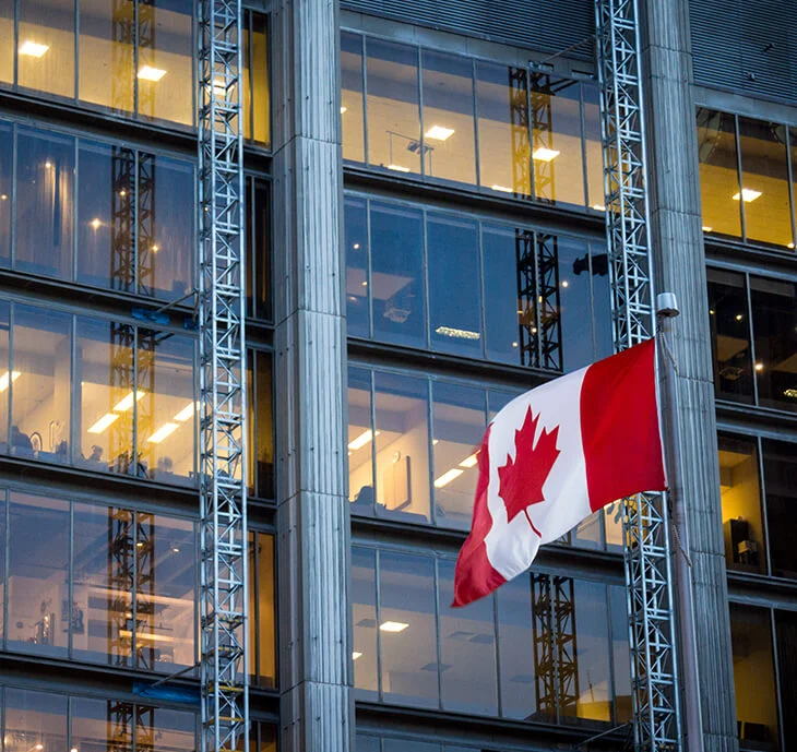 office-building-canadian-flag about equiton